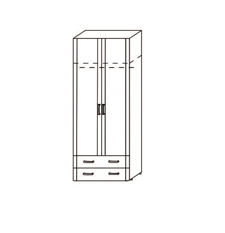 Шкаф 2-х дверный  с ящиками Лотос 8.024